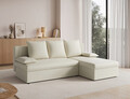 Coltar extensibil reversibil 3 locuri ELTAP, Gino, 201x143x90 cm, lemn/poliester, bej