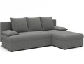 Coltar extensibil reversibil 3 locuri ELTAP, Gino, 201x143x90 cm, lemn/poliester, gri deschis