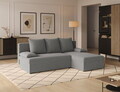 Coltar extensibil reversibil 3 locuri ELTAP, Gino, 201x143x90 cm, lemn/poliester, gri deschis