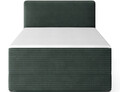 Pat continental tapitat cu lada depozitare, 120x200 cm, ELTAP, Alamito, lemn/poliester, verde inchis