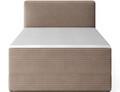 Pat continental tapitat cu lada depozitare, 120x200 cm, ELTAP, Alamito, lemn/poliester, maro deschis