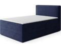 Pat continental tapitat cu lada depozitare, 120x200 cm, ELTAP, Alamito, lemn/poliester, albastru inchis