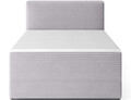 Pat continental tapitat cu lada depozitare, 140x200 cm, ELTAP, Alamito, lemn/poliester, gri deschis