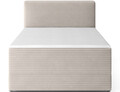 Pat continental tapitat cu lada depozitare, 140x200 cm, ELTAP, Alamito, lemn/poliester, alb murdar