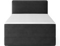 Pat continental tapitat cu lada depozitare, 140x200 cm, ELTAP, Alamito, lemn/poliester, negru