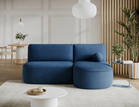 Coltar extensibil dreapta 3 locuri ELTAP, RT-40JAR, Livosa, 220x144x93 cm, lemn/poliester, albastru inchis