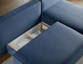 Coltar extensibil dreapta 3 locuri ELTAP, RT-40JAR, Livosa, 220x144x93 cm, lemn/poliester, albastru inchis