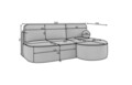 Coltar extensibil dreapta 3 locuri ELTAP, RT-18SO, Livosa, 220x144x93 cm, lemn/poliester, bej inchis