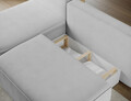 Coltar extensibil stanga 3 locuri ELTAP, LT-04CAL, Livosa, 220x144x93 cm, lemn/poliester, gri deschis