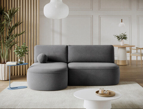 Coltar extensibil stanga 3 locuri ELTAP, LT-04PO, Livosa, 220x144x93 cm, lemn/poliester, gri inchis