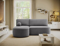 Coltar extensibil stanga 3 locuri ELTAP, LT-04PO, Livosa, 220x144x93 cm, lemn/poliester, gri inchis