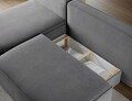 Coltar extensibil stanga 3 locuri ELTAP, LT-04PO, Livosa, 220x144x93 cm, lemn/poliester, gri inchis
