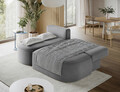 Coltar extensibil stanga 3 locuri ELTAP, LT-04PO, Livosa, 220x144x93 cm, lemn/poliester, gri inchis