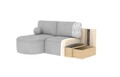 Coltar extensibil stanga 3 locuri ELTAP, LT-04PO, Livosa, 220x144x93 cm, lemn/poliester, gri inchis