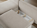 Coltar extensibil stanga 3 locuri ELTAP, LT-18ROY, Livosa, 220x144x93 cm, lemn/poliester, bej inchis