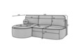 Coltar extensibil stanga 3 locuri ELTAP, LT-18ROY, Livosa, 220x144x93 cm, lemn/poliester, bej inchis