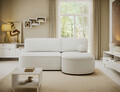 Coltar extensibil dreapta 3 locuri ELTAP, RT-01ROY, Livosa, 220x144x93 cm, lemn/poliester, alb