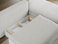 Coltar extensibil dreapta 3 locuri ELTAP, RT-01ROY, Livosa, 220x144x93 cm, lemn/poliester, alb