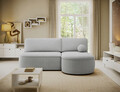 Coltar extensibil dreapta 3 locuri ELTAP, RT-04CAL, Livosa, 220x144x93 cm, lemn/poliester, gri deschis