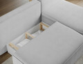 Coltar extensibil dreapta 3 locuri ELTAP, RT-04CAL, Livosa, 220x144x93 cm, lemn/poliester, gri deschis