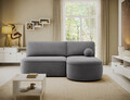 Coltar extensibil dreapta 3 locuri ELTAP, RT-04PO, Livosa, 220x144x93 cm, lemn/poliester, gri inchis