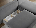 Coltar extensibil dreapta 3 locuri ELTAP, RT-04PO, Livosa, 220x144x93 cm, lemn/poliester, gri inchis