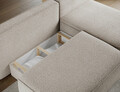Coltar extensibil dreapta 3 locuri ELTAP, RT-18ROY, Livosa, 220x144x93 cm, lemn/poliester, bej inchis
