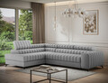 Coltar extensibil stanga 5 locuri ELTAP, LT-03NU, Kanedo, 269x204x86 cm, lemn/poliester, gri deschis