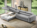 Coltar extensibil stanga 5 locuri ELTAP, LT-03NU, Kanedo, 269x204x86 cm, lemn/poliester, gri deschis