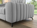 Coltar extensibil stanga 5 locuri ELTAP, LT-03NU, Kanedo, 269x204x86 cm, lemn/poliester, gri deschis