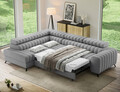 Coltar extensibil stanga 5 locuri ELTAP, LT-03NU, Kanedo, 269x204x86 cm, lemn/poliester, gri deschis