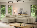 Coltar extensibil stanga 5 locuri ELTAP, LT-18AU, Kanedo, 269x204x86 cm, lemn/poliester, bej