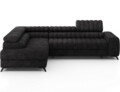 Coltar extensibil stanga 5 locuri ELTAP, LT-06AU, Kanedo, 269x204x86 cm, lemn/poliester, negru