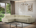 Coltar extensibil stanga 5 locuri ELTAP, LT-04MO, Kanedo, 269x204x86 cm, lemn/poliester, bej