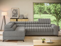 Coltar extensibil stanga 5 locuri ELTAP, LT-04PAO, Kanedo, 269x204x86 cm, lemn/poliester, gri