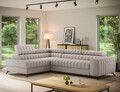 Coltar extensibil stanga 5 locuri ELTAP, LT-18RAQ, Kanedo, 269x204x86 cm, lemn/poliester, bej inchis
