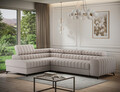 Coltar extensibil stanga 5 locuri ELTAP, LT-18RAQ, Kanedo, 269x204x86 cm, lemn/poliester, bej inchis