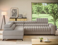 Coltar extensibil stanga 5 locuri ELTAP, LT-18RAQ, Kanedo, 269x204x86 cm, lemn/poliester, bej inchis