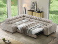 Coltar extensibil stanga 5 locuri ELTAP, LT-18RAQ, Kanedo, 269x204x86 cm, lemn/poliester, bej inchis