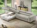 Coltar extensibil stanga 5 locuri ELTAP, LT-18ROY, Kanedo, 269x204x86 cm, lemn/poliester, bej inchis