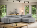 Coltar extensibil dreapta 5 locuri ELTAP, RT-03NU, Kanedo, 269x204x86 cm, lemn/poliester, gri deschis