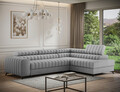 Coltar extensibil dreapta 5 locuri ELTAP, RT-03NU, Kanedo, 269x204x86 cm, lemn/poliester, gri deschis