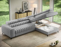 Coltar extensibil dreapta 5 locuri ELTAP, RT-03NU, Kanedo, 269x204x86 cm, lemn/poliester, gri deschis