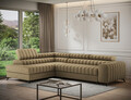 Coltar extensibil stanga 5 locuri ELTAP, LT-20NU, Kanedo, 269x204x86 cm, lemn/poliester, maro