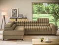 Coltar extensibil stanga 5 locuri ELTAP, LT-20NU, Kanedo, 269x204x86 cm, lemn/poliester, maro