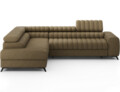 Coltar extensibil stanga 5 locuri ELTAP, LT-20NU, Kanedo, 269x204x86 cm, lemn/poliester, maro