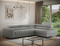 Coltar extensibil dreapta 5 locuri ELTAP, RT-04PAO, Kanedo, 269x204x86 cm, lemn/poliester, gri