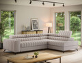 Coltar extensibil dreapta 5 locuri ELTAP, RT-18RAQ, Kanedo, 269x204x86 cm, lemn/poliester, bej inchis
