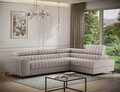 Coltar extensibil dreapta 5 locuri ELTAP, RT-18RAQ, Kanedo, 269x204x86 cm, lemn/poliester, bej inchis