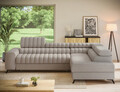 Coltar extensibil dreapta 5 locuri ELTAP, RT-18RAQ, Kanedo, 269x204x86 cm, lemn/poliester, bej inchis